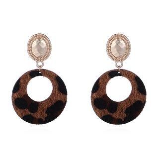 Leopard Print Hoop Dangle Earring
