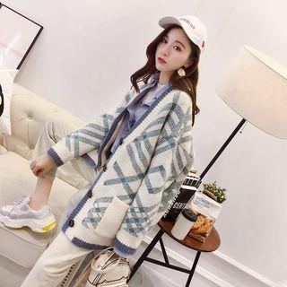 Check Chunky Cardigan