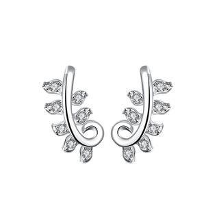 Fashion Personality Pattern Earrings With White Cubic Zircon Silver - One Size