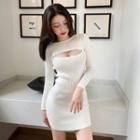 Set: Long-sleeve Top + Strappy Mini Sheath Dress