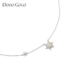 Rhinestone Star Pendant Necklace 1pc - Silver & Gold - One Size
