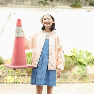 Zip Bomber Jacket Pink - One Size