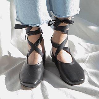 Lace Up Ballerina Flats