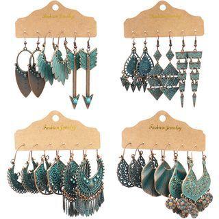 3 Pair Set: Alloy Fringed Earring (various Designs)