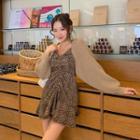 Open Front Rib-knit Bolero