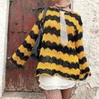 Long-sleeve Two-tone Oversize Knit Top