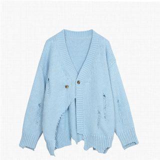 Asymmetrical Distressed Cardigan