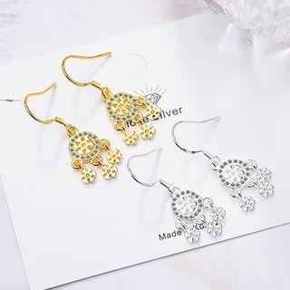 Rhinestone Snowflake Dream Catcher Dangle Earring