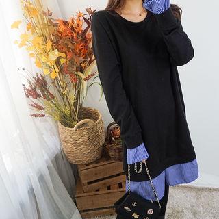 Stripe Detail Sweatshirt Dress