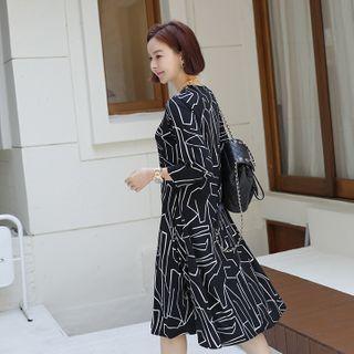 Geometric Pattern Flare Dress