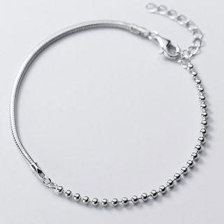 925 Sterling Silver Asymmetric Bracelet Silver - One Size