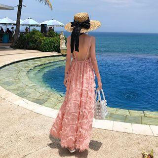 Fringe Strappy Sheath Evening Gown
