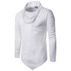 Ripped Cowl Neck Long Sleeve T-shirt