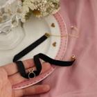 Velvet Choker Black & Gold - One Size