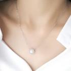 925 Sterling Silver Freshwater Pearl Pendant Necklace White Gold - One Size