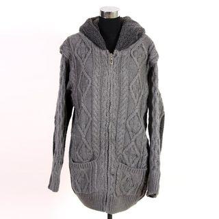 Cable Knit Hooded Long Cardigan