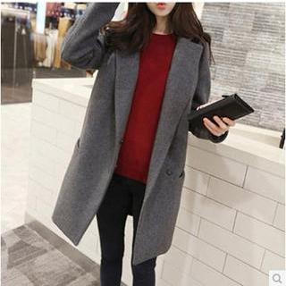 Notched-lapel Oversized Coat