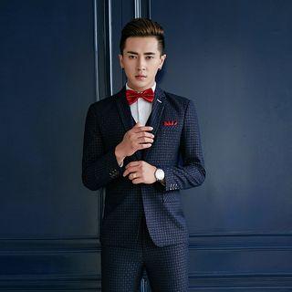 Set: Check Blazer + Dress Vest + Dress Pants