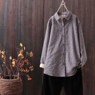 Floral Shirt Floral - Grayish Purple - One Size