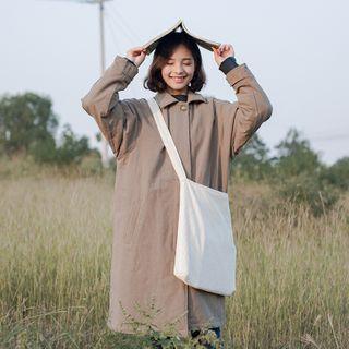 Buttoned Long Coat Mocha - One Size