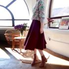 Wool Blend Knit A-line Skirt