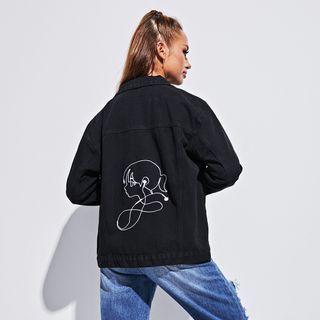 Long-sleeve Pocketed Button-up Denim Jacket