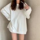 Plain Round Neck Oversized Sweatshirt