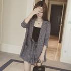 Set: 3/4 Sleeve Blazer + Wide Leg Shorts + Camisole Top
