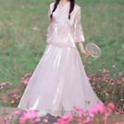 Traditional Chinese 3/4-sleeve Top / Maxi Skirt