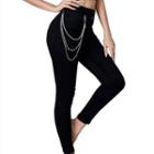 Mid Waist Chained Skinny Jeans