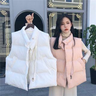 Turtleneck Long-sleeve T-shirt / Stand-collar Padded Vest