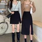 Side-slit Mini Pencil Skirt / Midi A-line Skirt