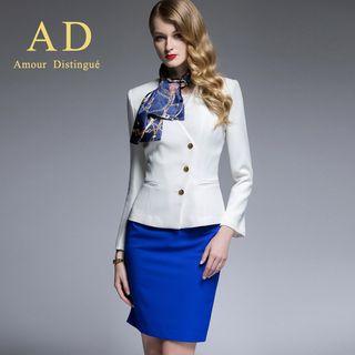 Set: Side-button Blazer + Miniskirt