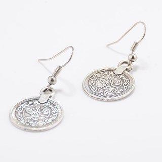 Coin-accent Drop Earrings
