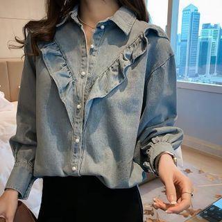 Ruffled Denim Shirt