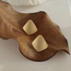 Matte Square Alloy Earring 1 Pair - S925 Sterling Silver - Gold - One Size