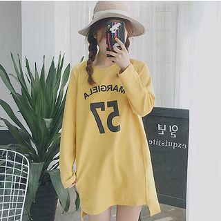 Number Dip Back Long-sleeve T-shirt
