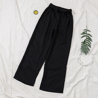 Wide-leg Dress Pants Black - One Size