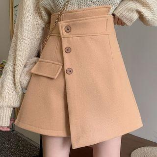 High-waist Button-up Skort
