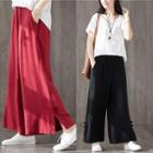Frog-button Wide-leg Pants