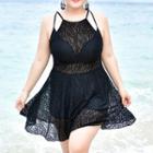 Set: Lace Cover-up + Strappy Swimdress