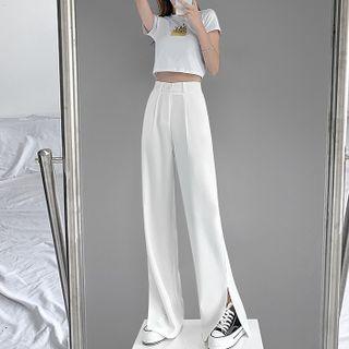 Slit Wide Leg Pants (various Designs)