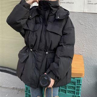 Padded Cargo Zip-up Hooded Jacket