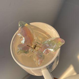 Butterfly Plastic Hair Clamp Transparent - L