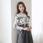 Modern Hanbok Charcoal Gray Long Skirt 2 Pieces Set