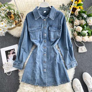 A-line Mini Denim Shirtdress