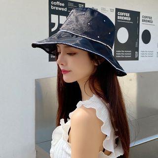Rhinestone Satin Bucket Hat