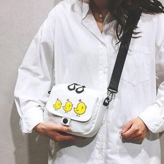 Bird Print Canvas Crossbody Bag