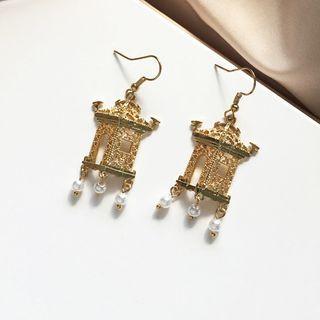 Faux Pearl Alloy Lantern Dangle Earring