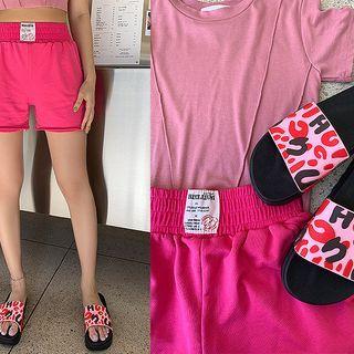 Letter Print Slide Sandals